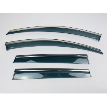 Дефлекторы окон Volvo XC60 2008-2018 с нерж. хром полоской-1